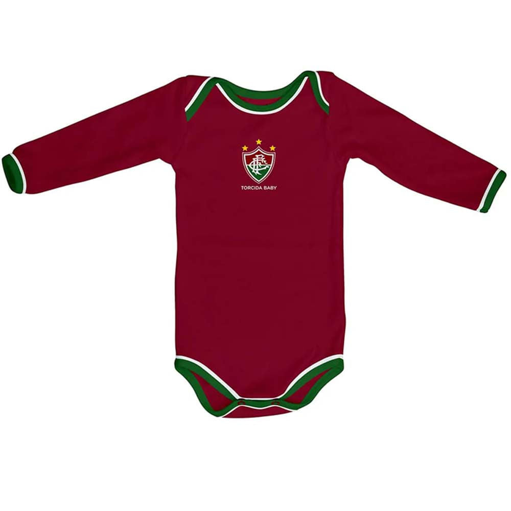 Torcida Baby Body Manga Longa Fluminense Grená Unissex
