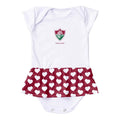 Torcida Baby Vestido Body Fluminense Saia Coração Feminino Infantil