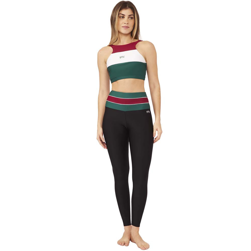 Blueman Calça Legging Fluminense Cós Recorte 02 Feminina Preta