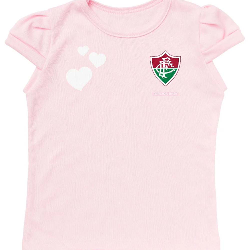 Torcida Baby Camisa Infantil Fluminense Baby Look Canelada Feminina Tricolor