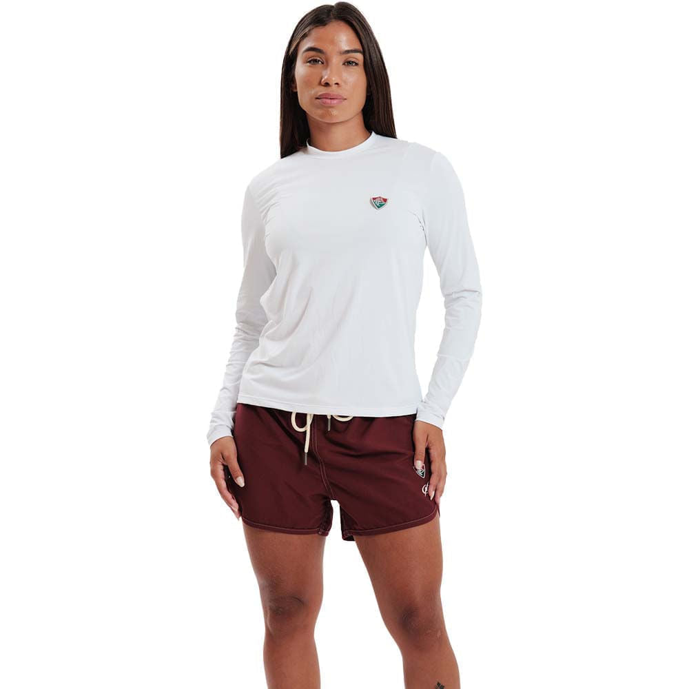 Blueman Camisa Fluminense Feminina UV Manga Longa Branca