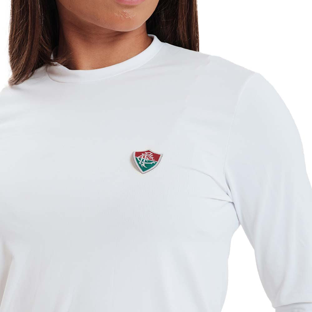 Blueman Camisa Fluminense Feminina UV Manga Longa Branca