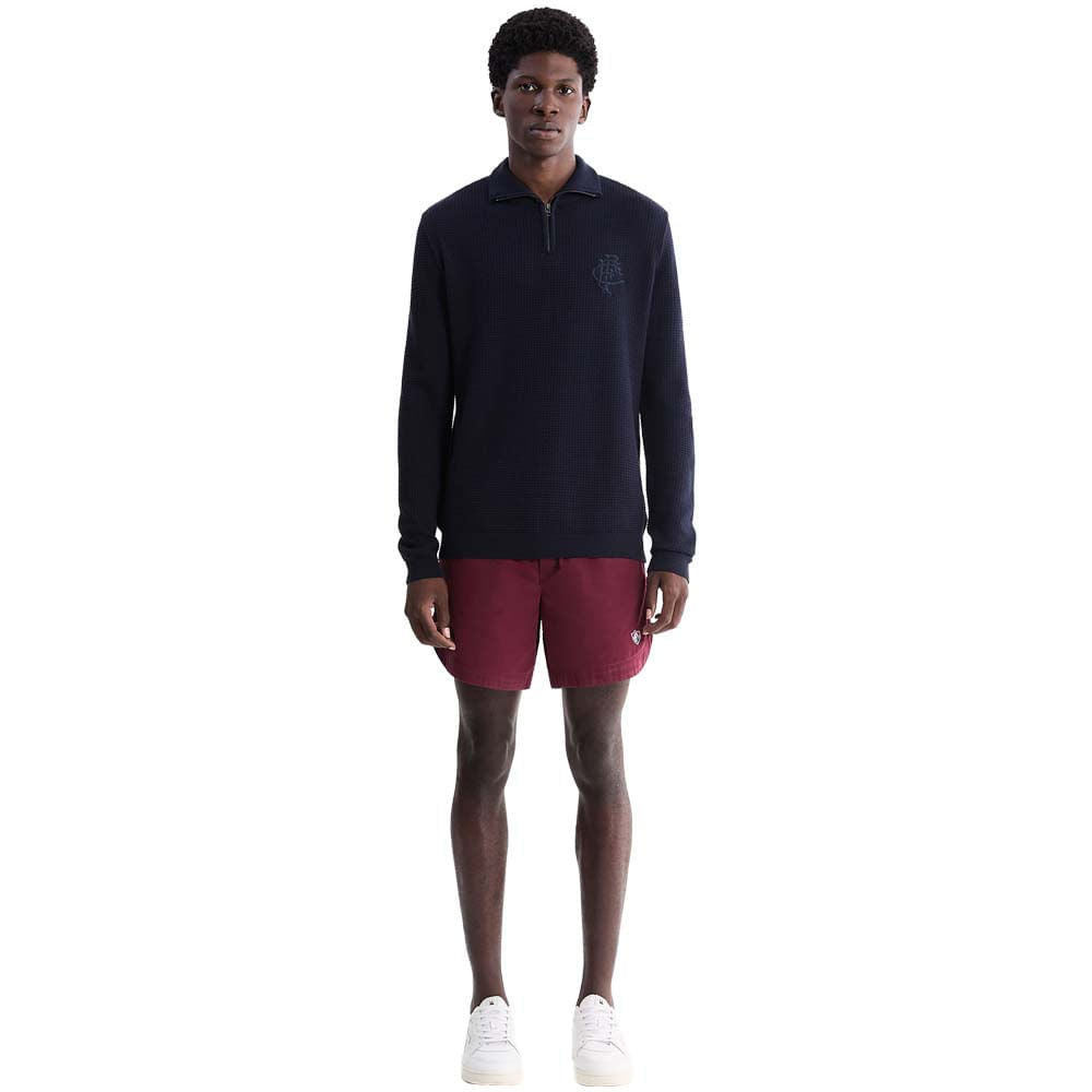 Foxton Casaco Tricot Fluminense FFC Meio Zíper Masculino Azul Mineral