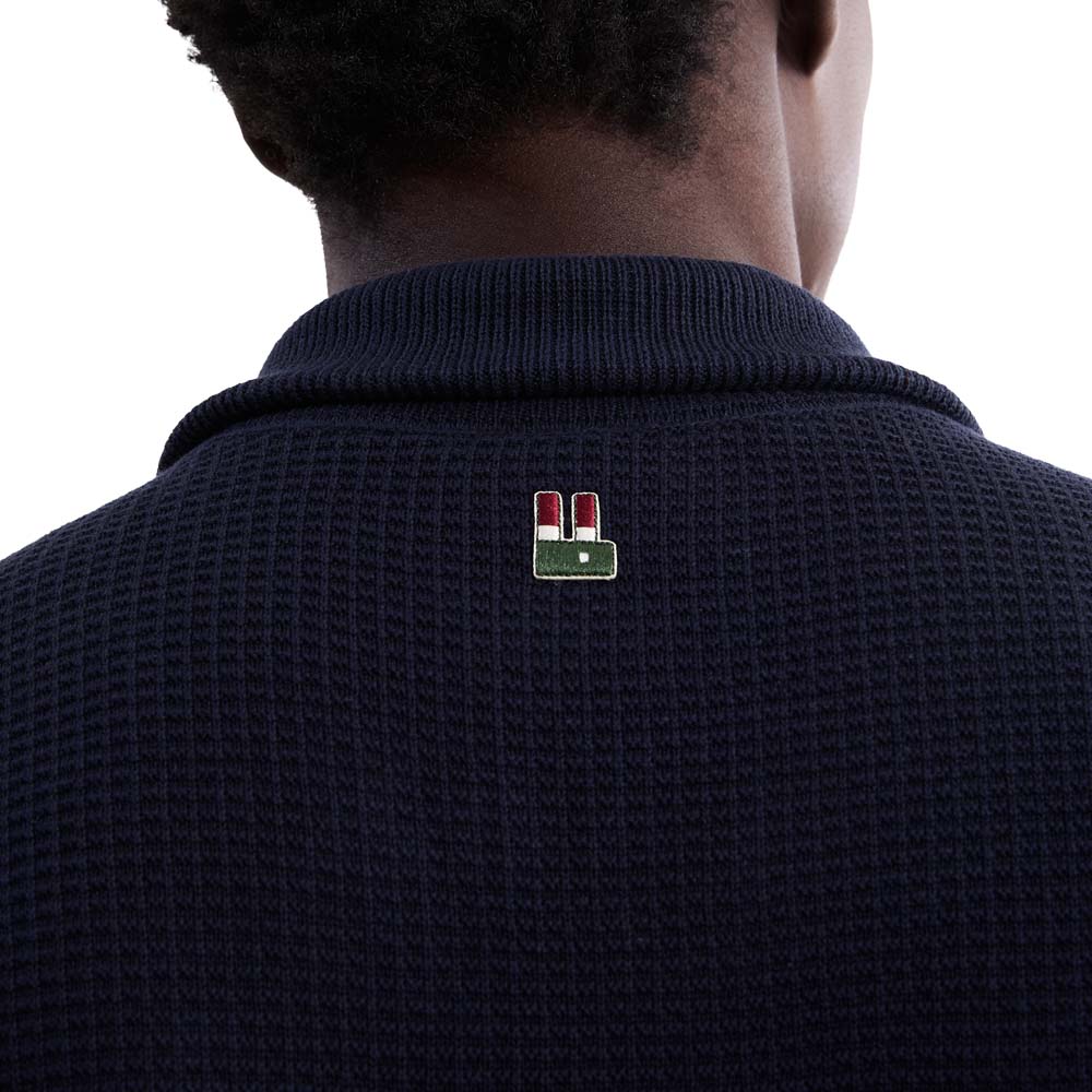 Foxton Casaco Tricot Fluminense FFC Meio Zíper Masculino Azul Mineral