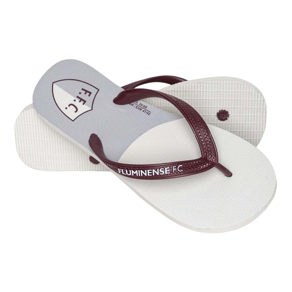 Chinelo Fluminense F.F.C. Branco/Grená FLU.2026/2 Unissex
