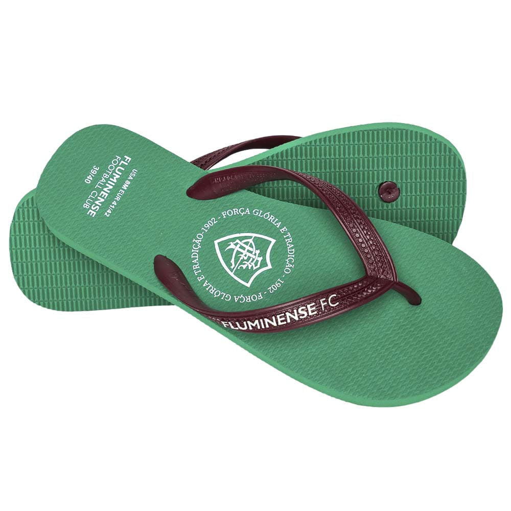 Chinelo Fluminense FFC Branco Verde/Grená FLU.2026/9 Unissex