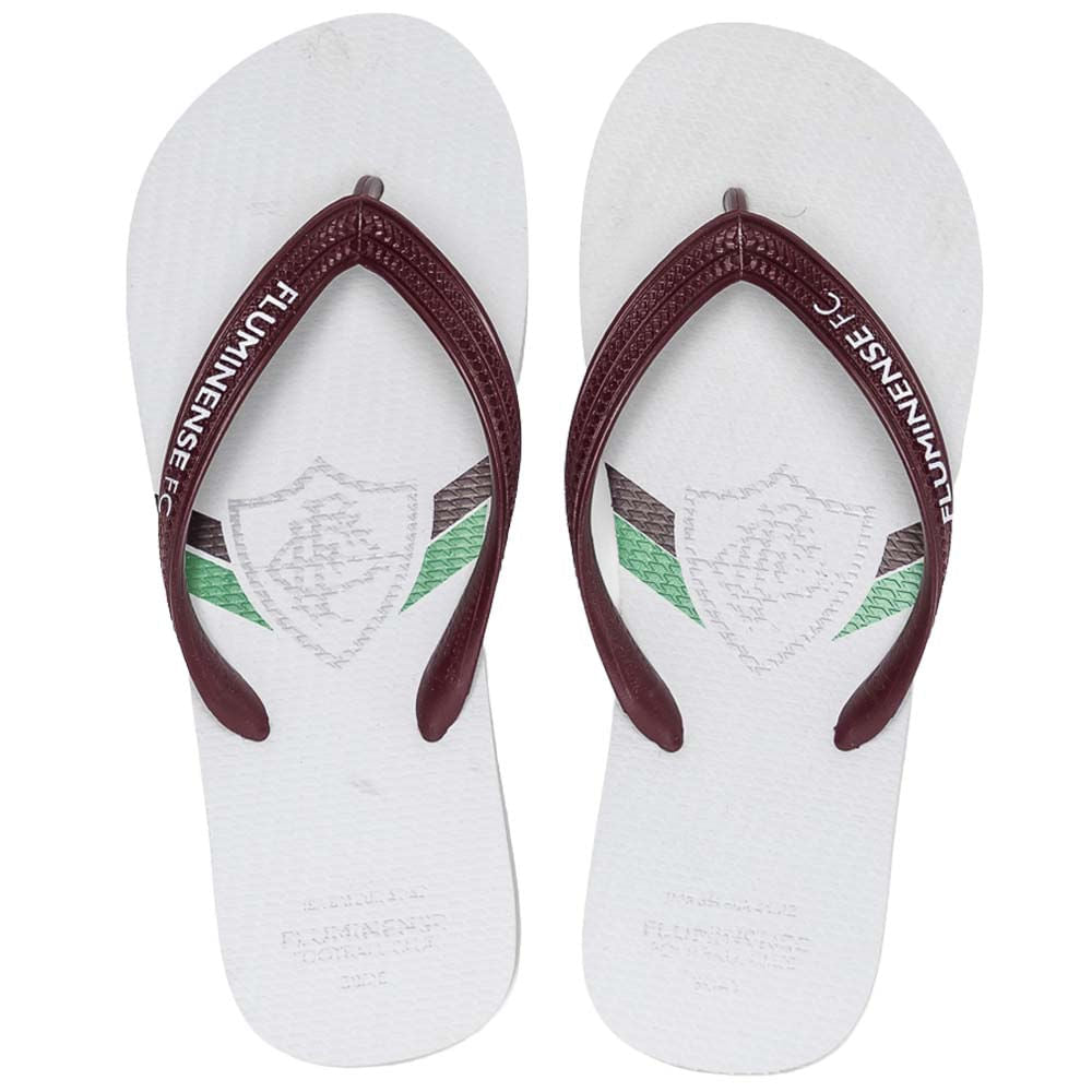 Chinelo Fluminense FFC Prata Branco/Grená FLU.2026/7 Unissex