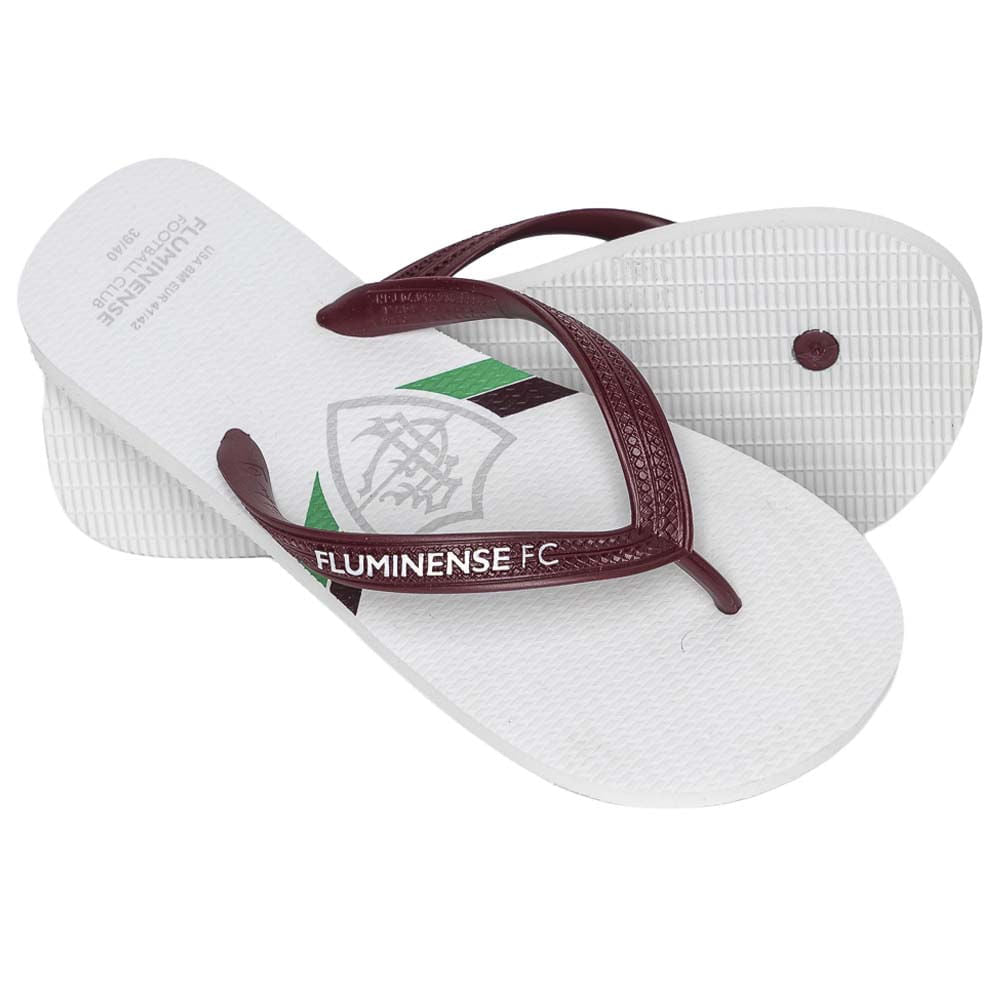Chinelo Fluminense FFC Prata Branco/Grená FLU.2026/7 Unissex