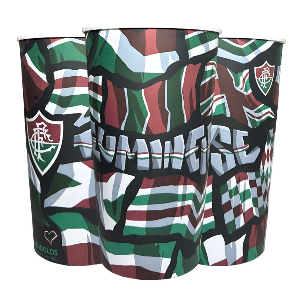 Copo Fluminense Bandeiras Plástico 500ml Unissex