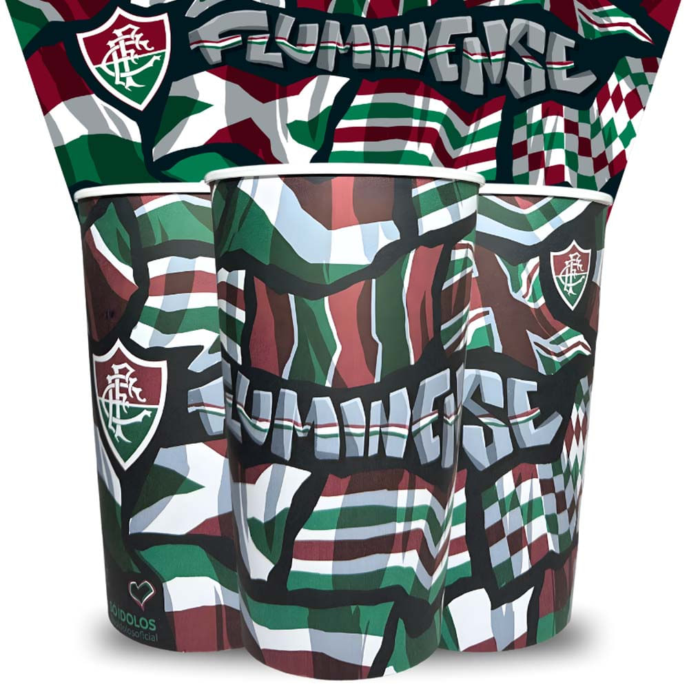 Copo Fluminense Bandeiras Plástico 500ml Unissex