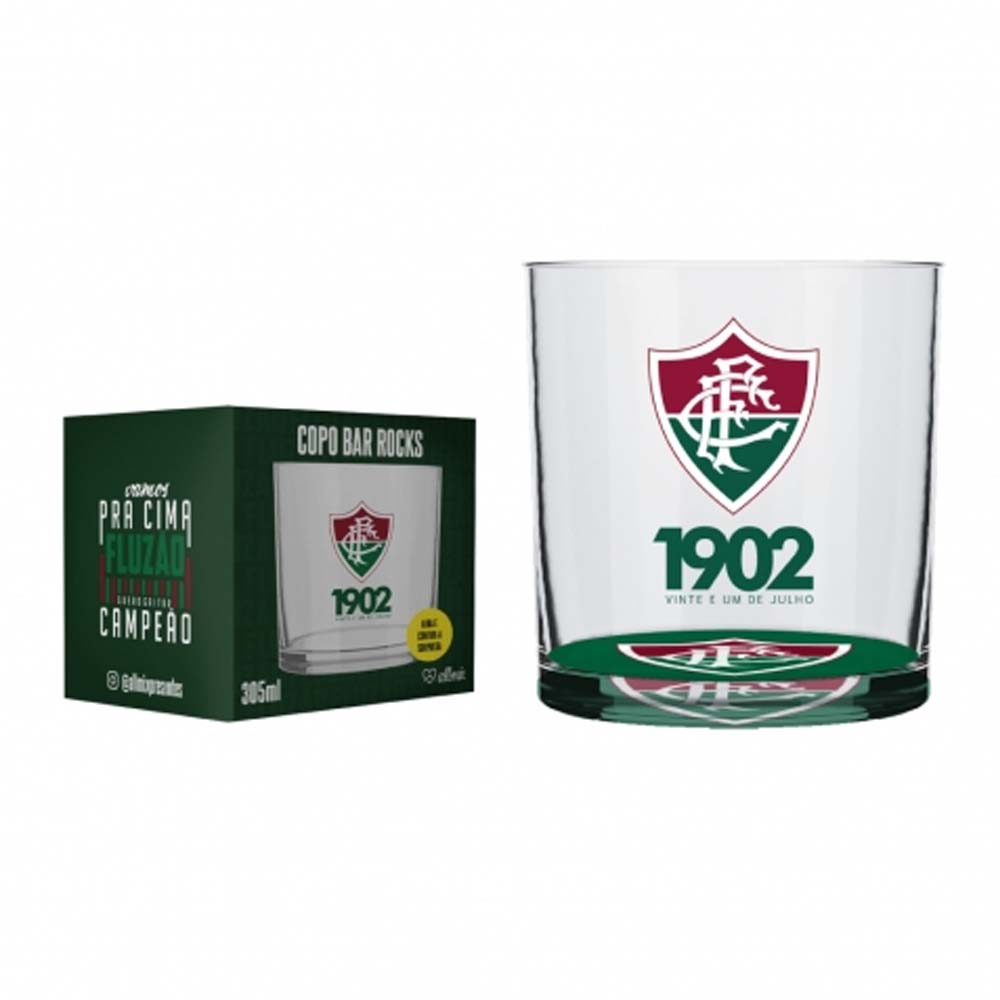 Allmix Copo Fluminense Cylinder Rocks 305ml Vidro Unissex