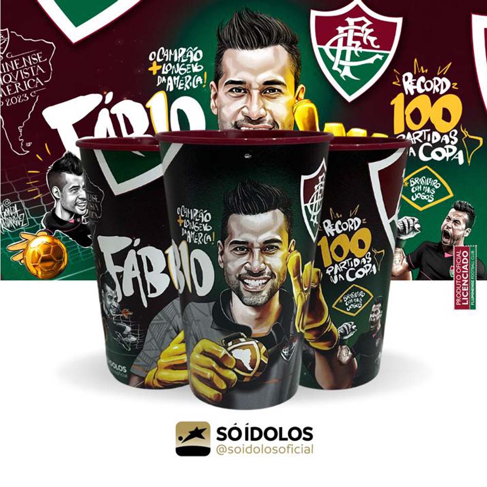 Copo Fluminense Fábio Record Na Copa Plástico 500ml Unissex