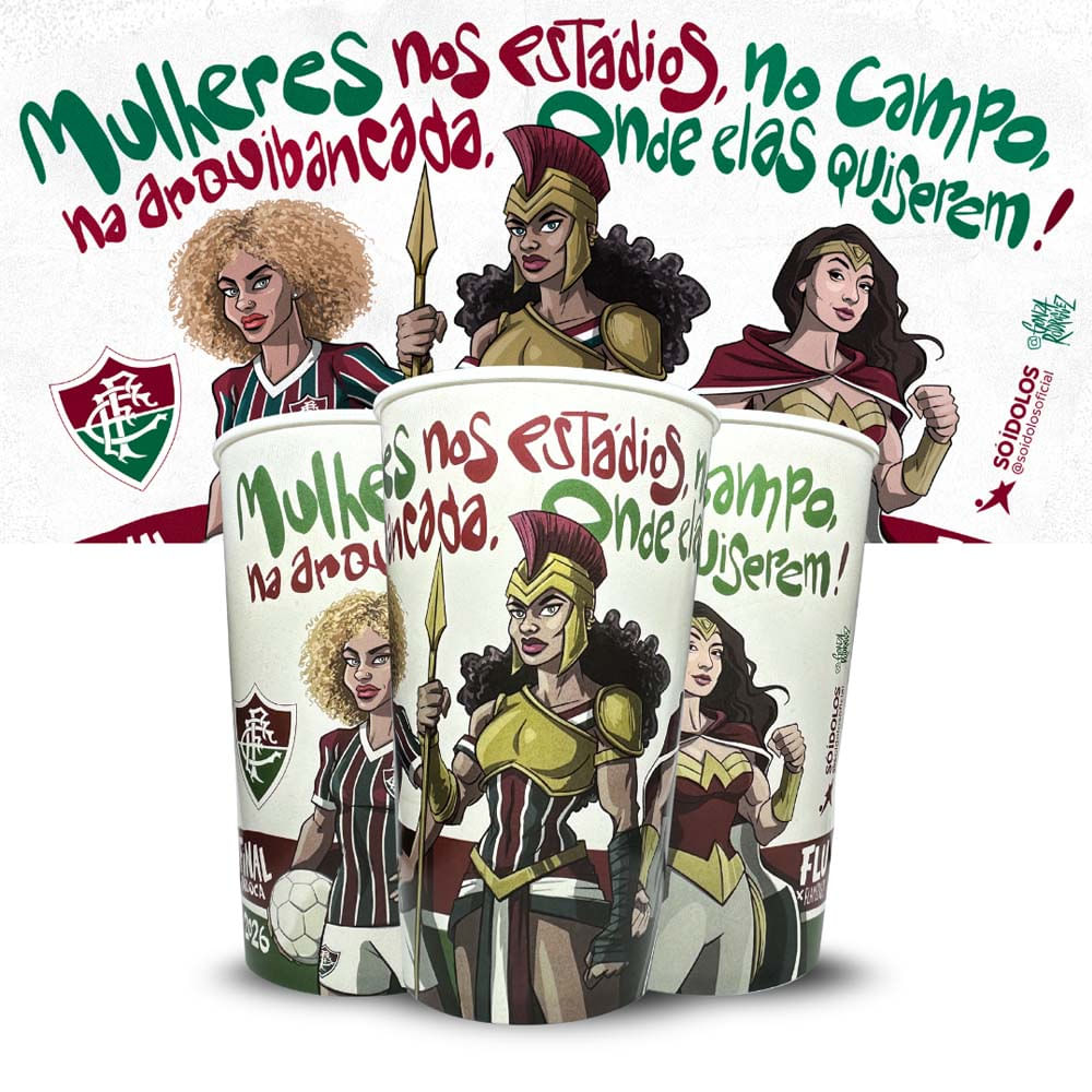 Copo Fluminense Guerreiras Plástico 550ml Unissex
