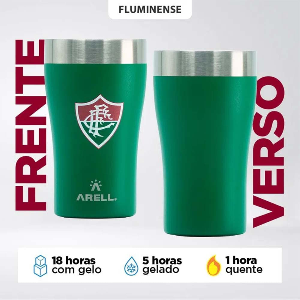 Arell Copo Térmico Fluminense Oficial 1 500ml Aço Inox Unissex