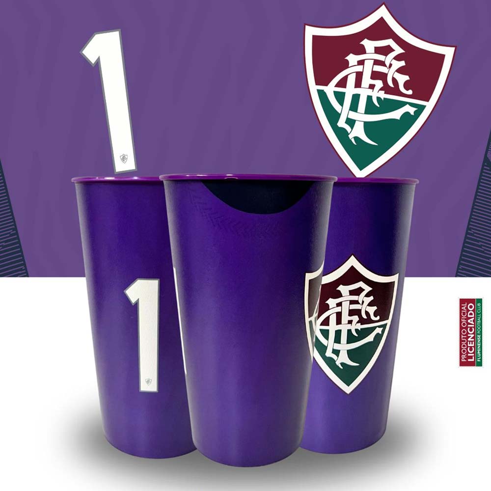 Copo Fluminense Camisa Goleiro Roxo 2025 Plástico 500ml Unissex