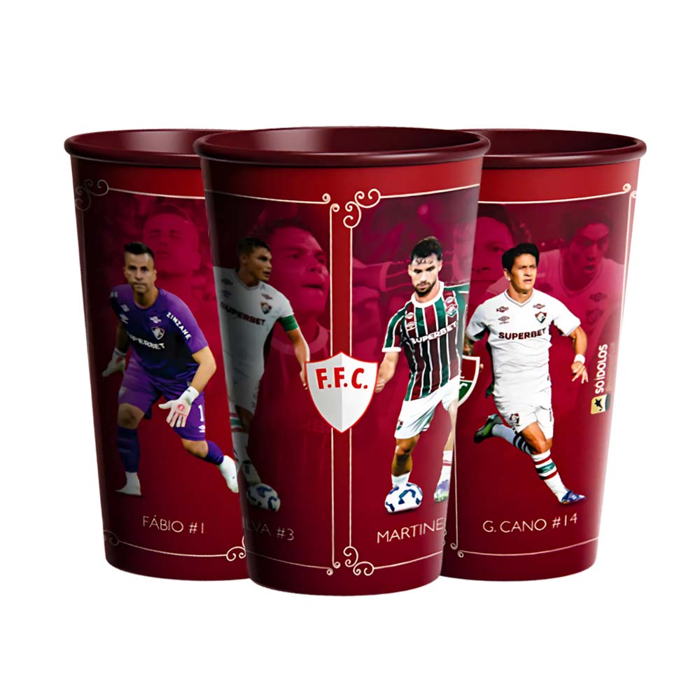 Copo Fluminense Quarteto 2025 Fábio/G. Cano/T.Silva/Martinelli Plástico 500ml Unissex