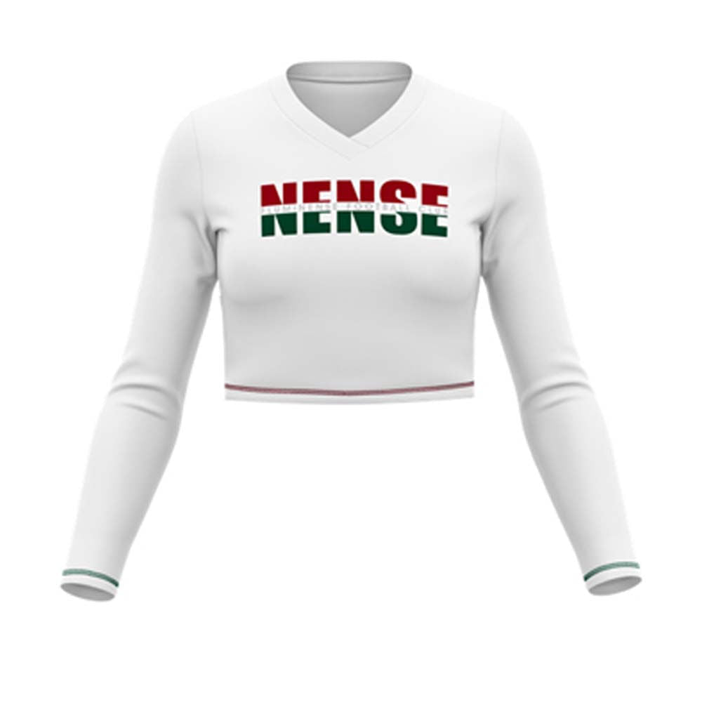 Braziline Cropped Fluminense Bird Manga Longa Feminino