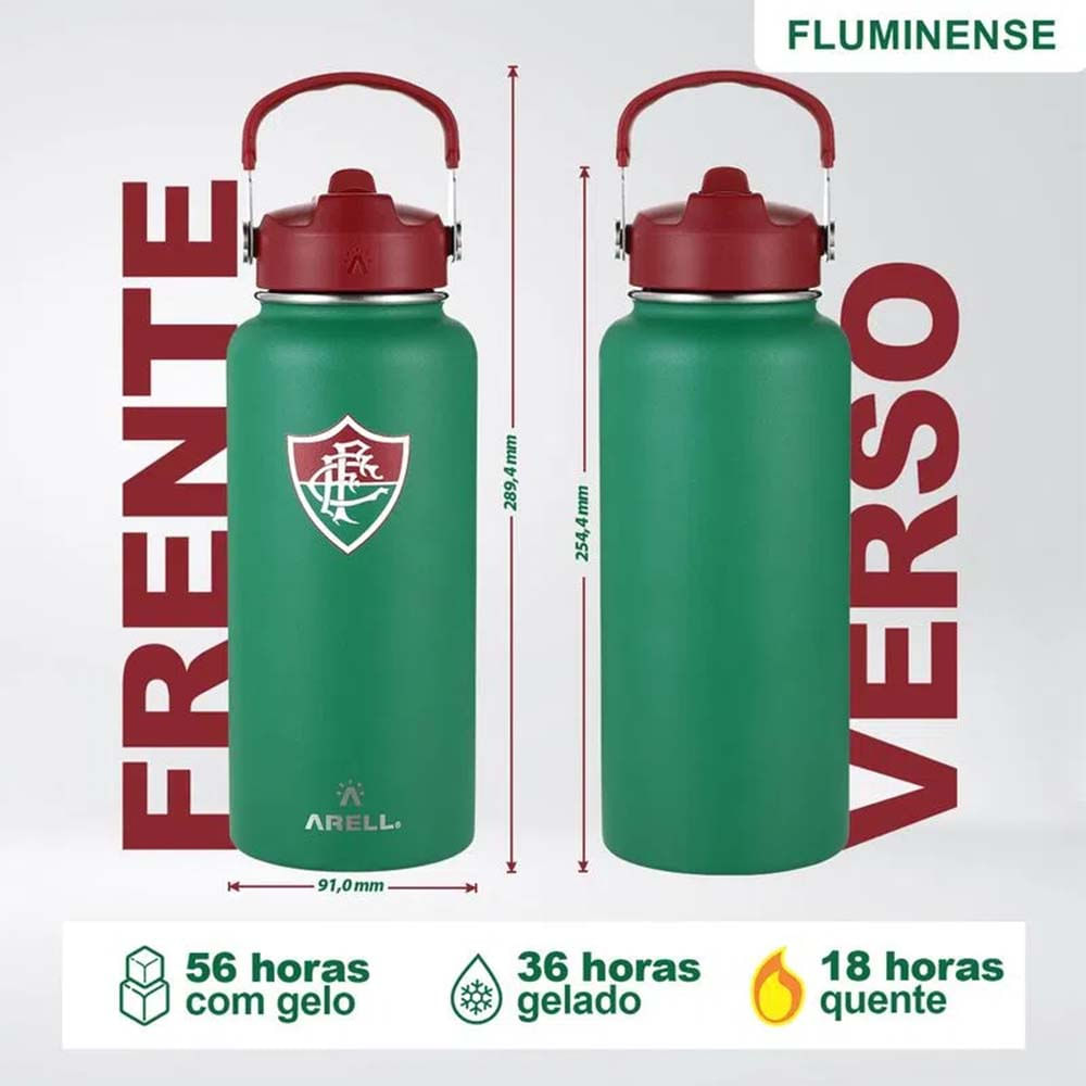 Garrafa Térmica Fluminense Arell 946ml Aço Inox Unissex