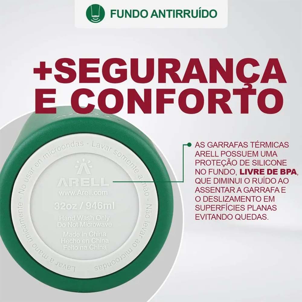 Garrafa Térmica Fluminense Arell 946ml Aço Inox Unissex