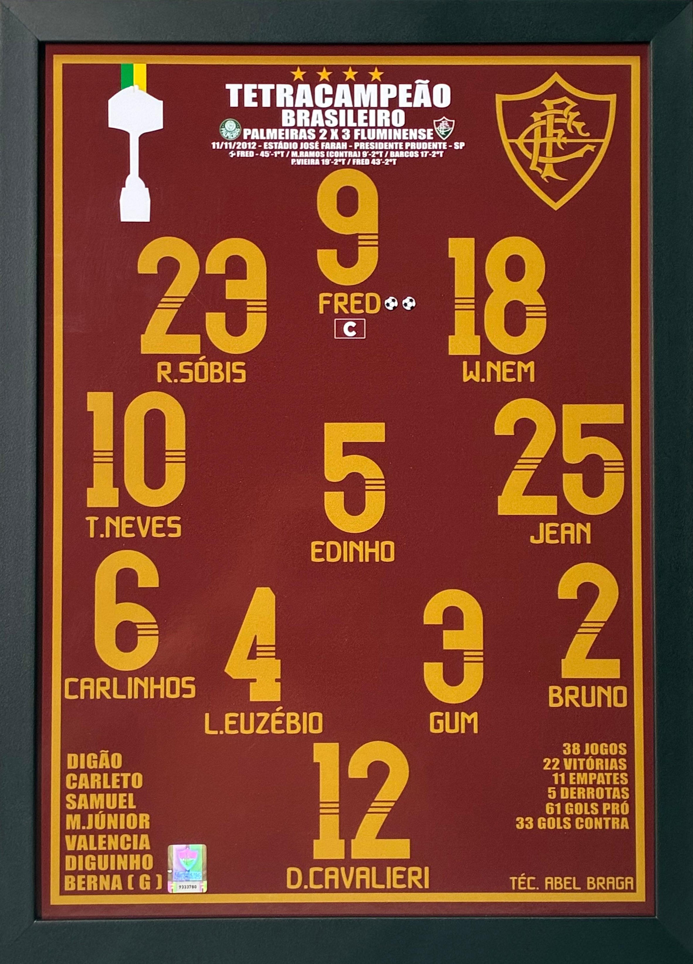 Quadro Fluminense Tetracampeão Brasileiro 2012 3Quadro3 Unissex