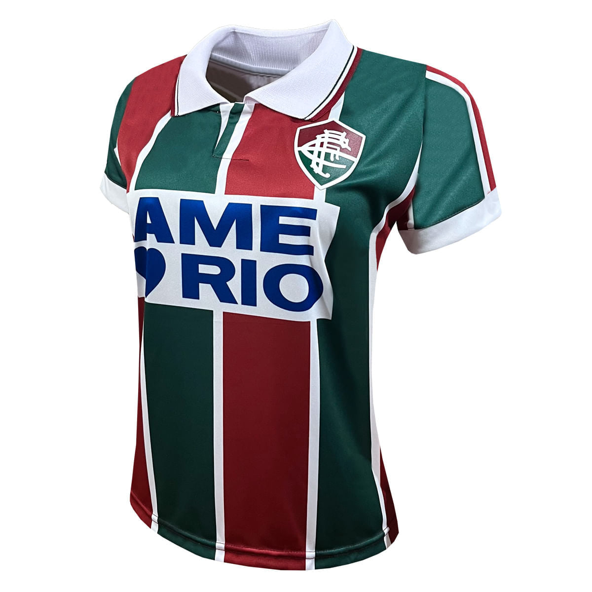 Liga Retrô Camisa Fluminense Feminina Ame o Rio 1995 Verde