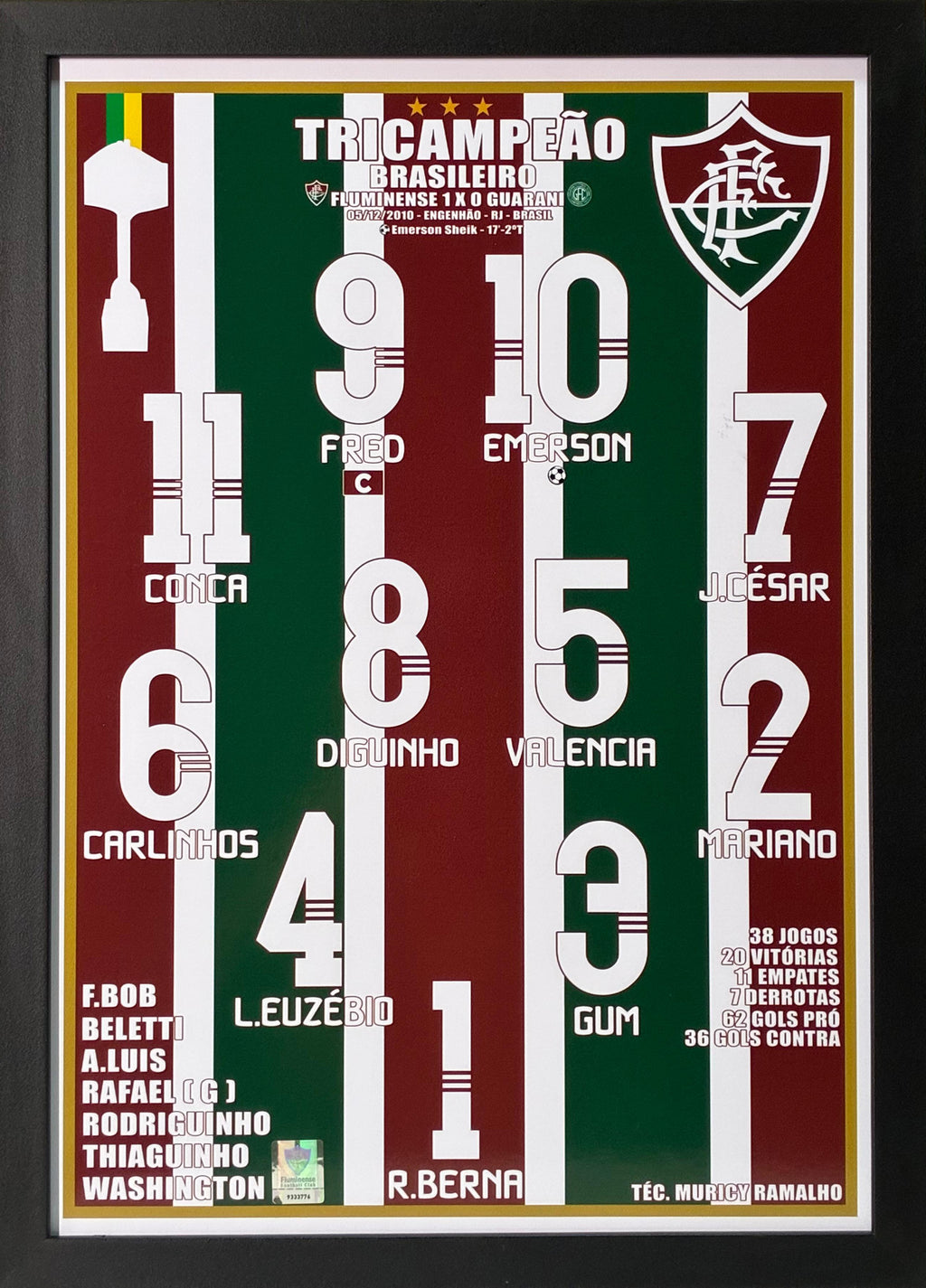 3Quadro3 Quadro Fluminense Tricampeão Brasileiro 2010 A2