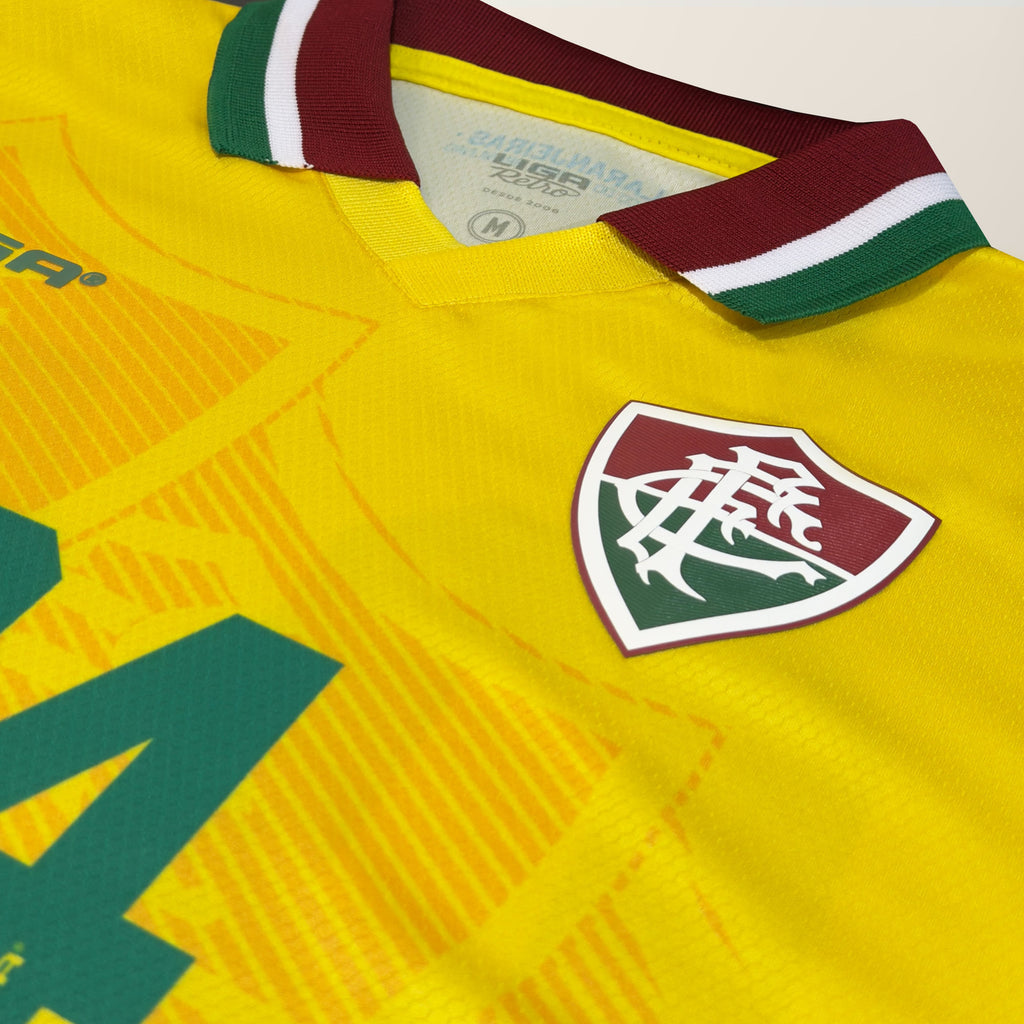 Liga Retrô Camisa Fluminense Brasil 1994 Masculina Amarela