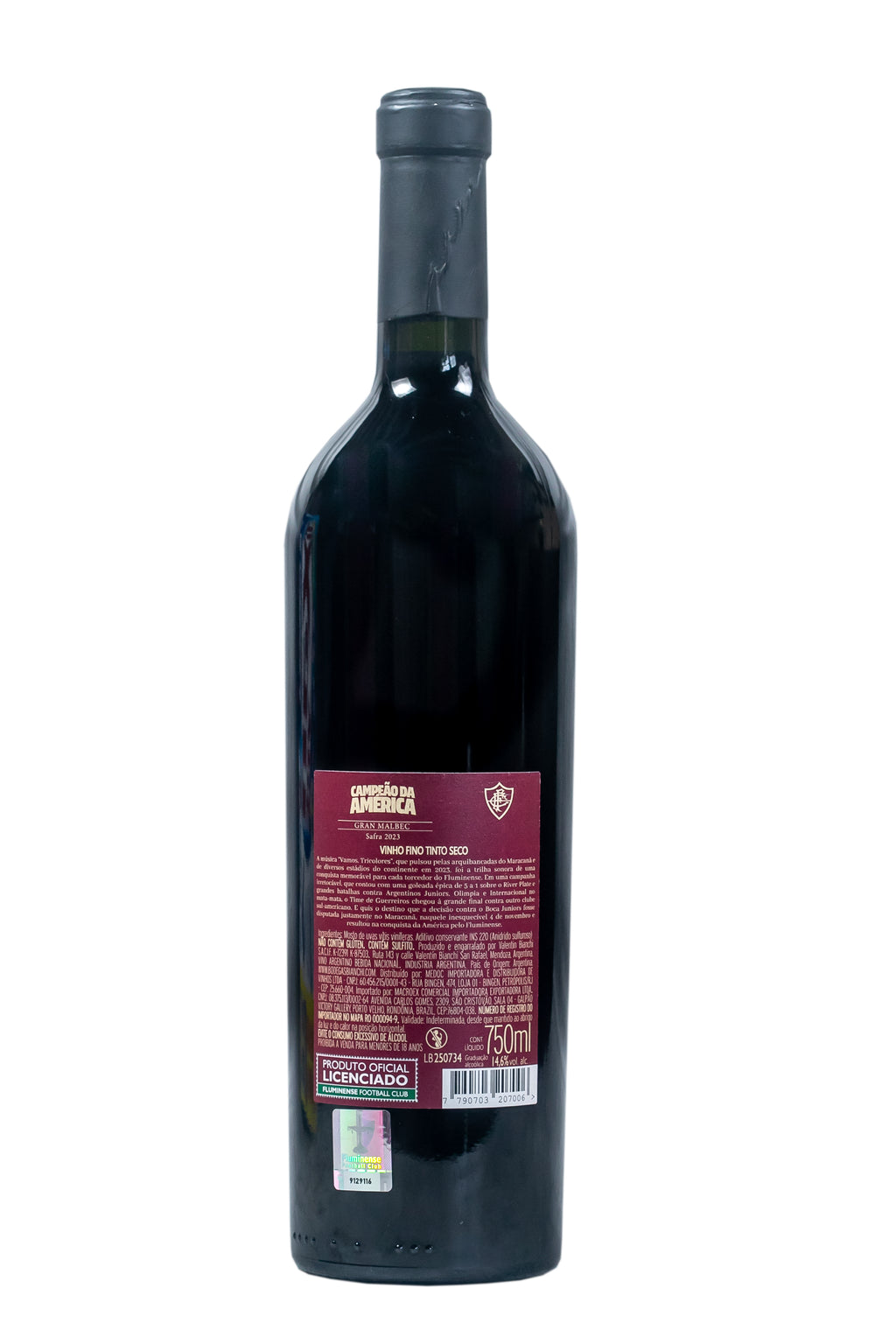 Vinho Fluminense 4 de Novembro 2023 Campeão da América Gran Malbec 750ml Medoc