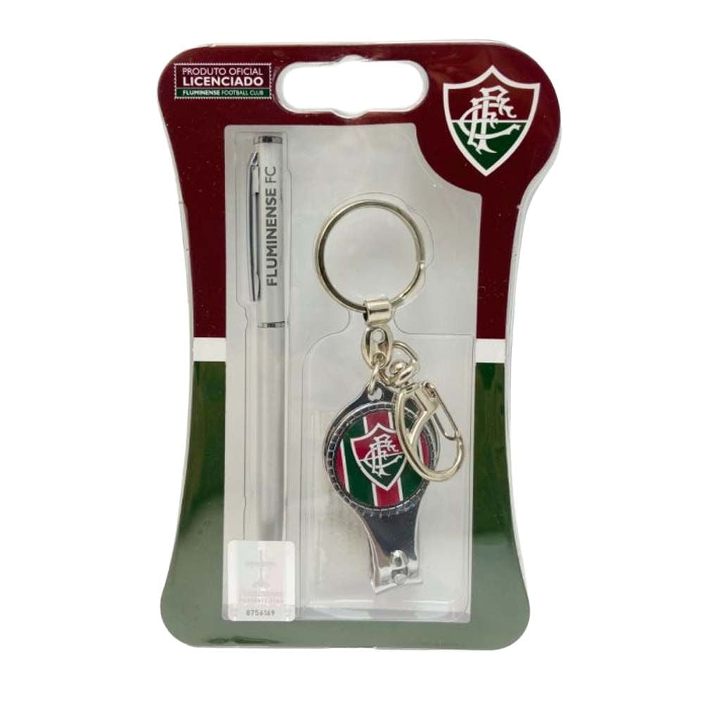 Kit Fluminense Caneta e Chaveiro Cortador de Unhas Metal Unissex