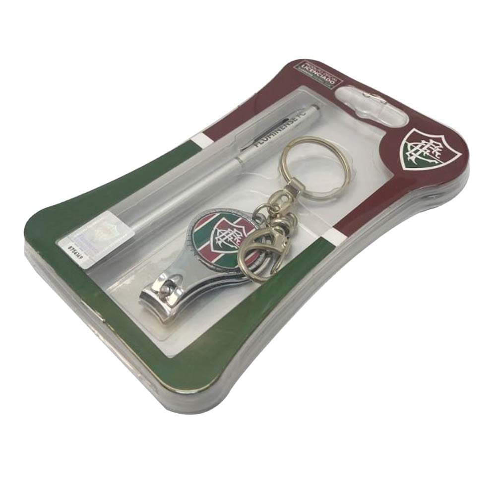 Kit Fluminense Caneta e Chaveiro Cortador de Unhas Metal Unissex