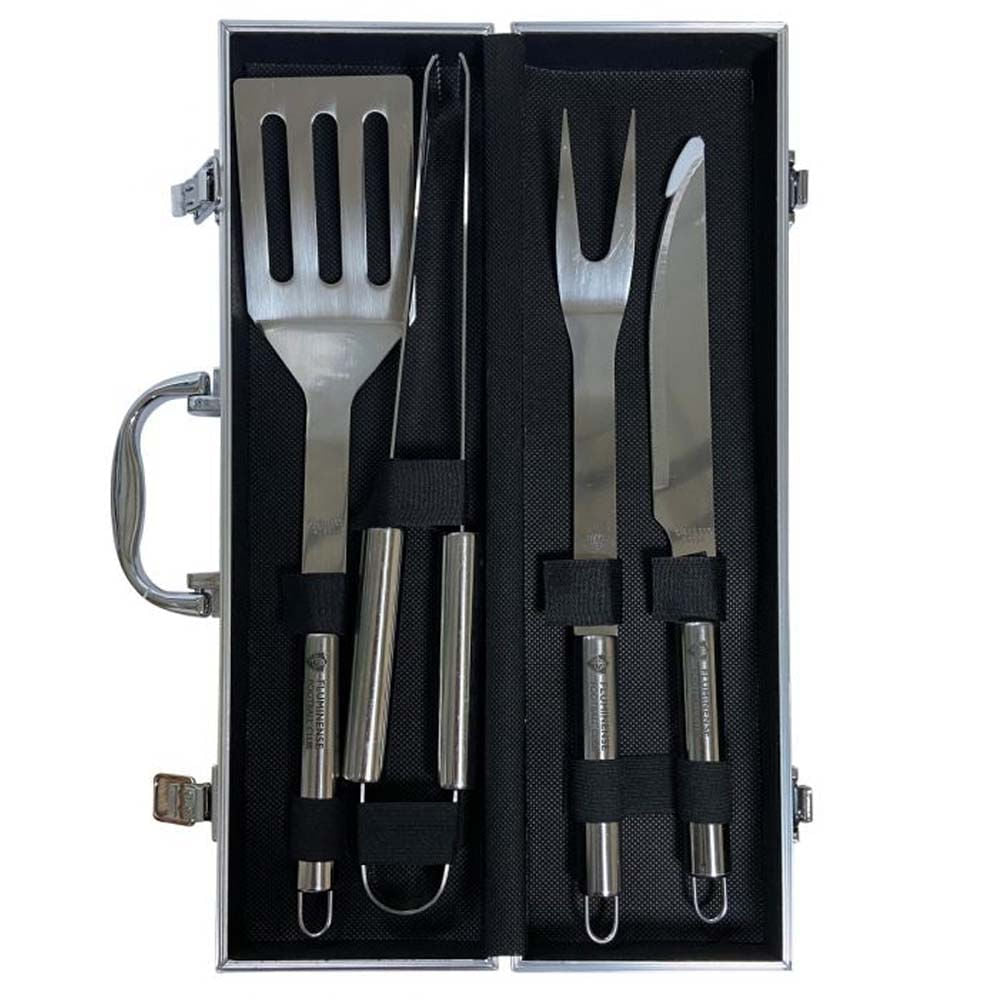 Kit Churrasco Fluminense 4 Peças Escudo Inox Unissex