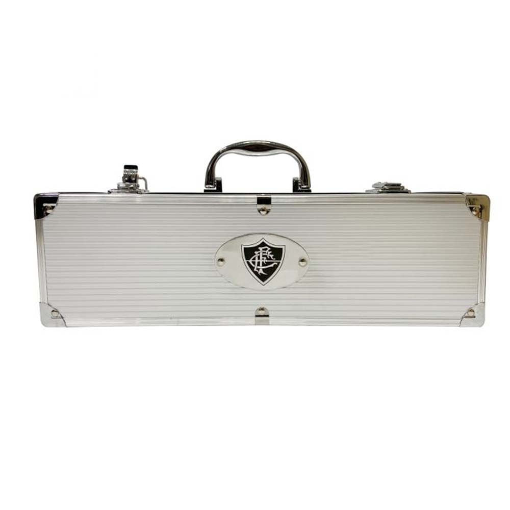 Kit Churrasco Fluminense 4 Peças Escudo Inox Unissex