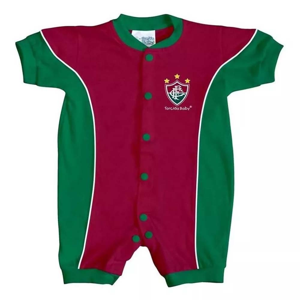 Torcida Baby Macacão Curto Fluminense Colorido Unissex