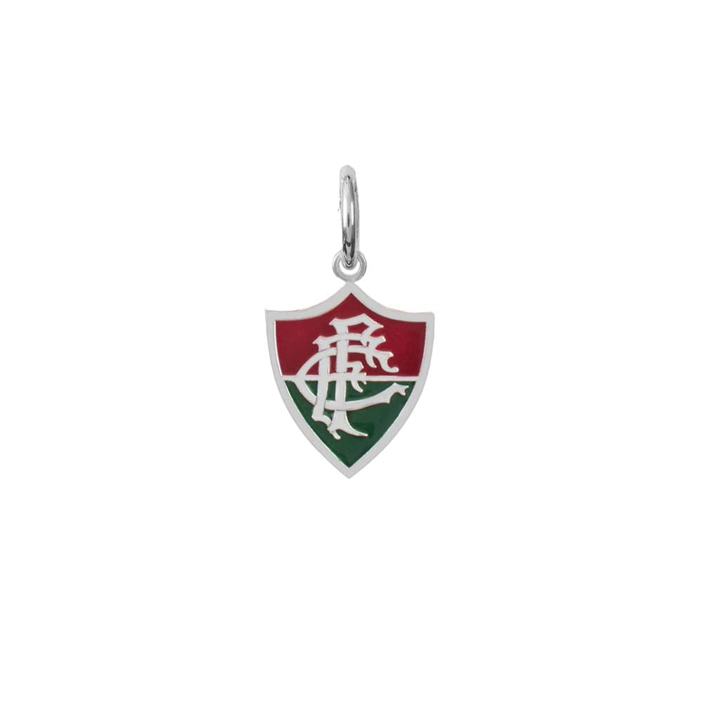 Olam Pingente Mini Fluminense Escudo Esmaltado Prata 925 Unissex
