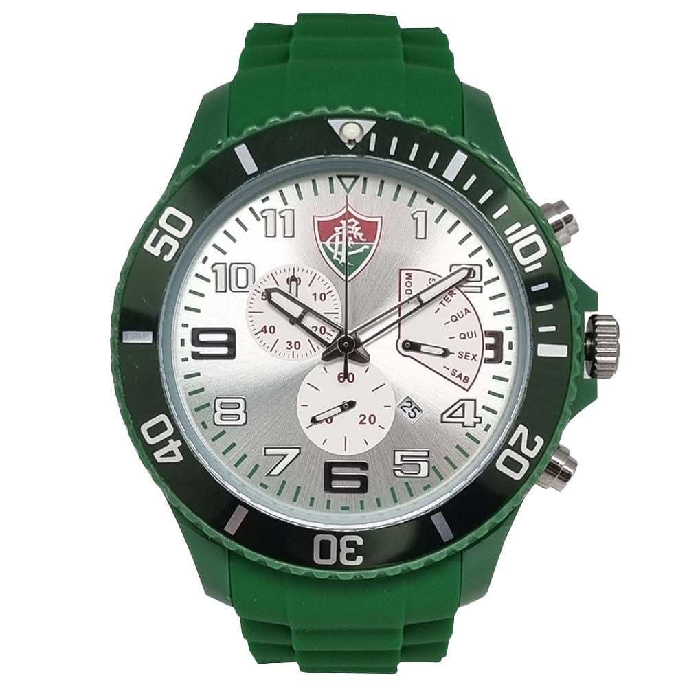 Relógio Fluminense Cronógrafo Verde FLU0131 Sport Bel Unissex