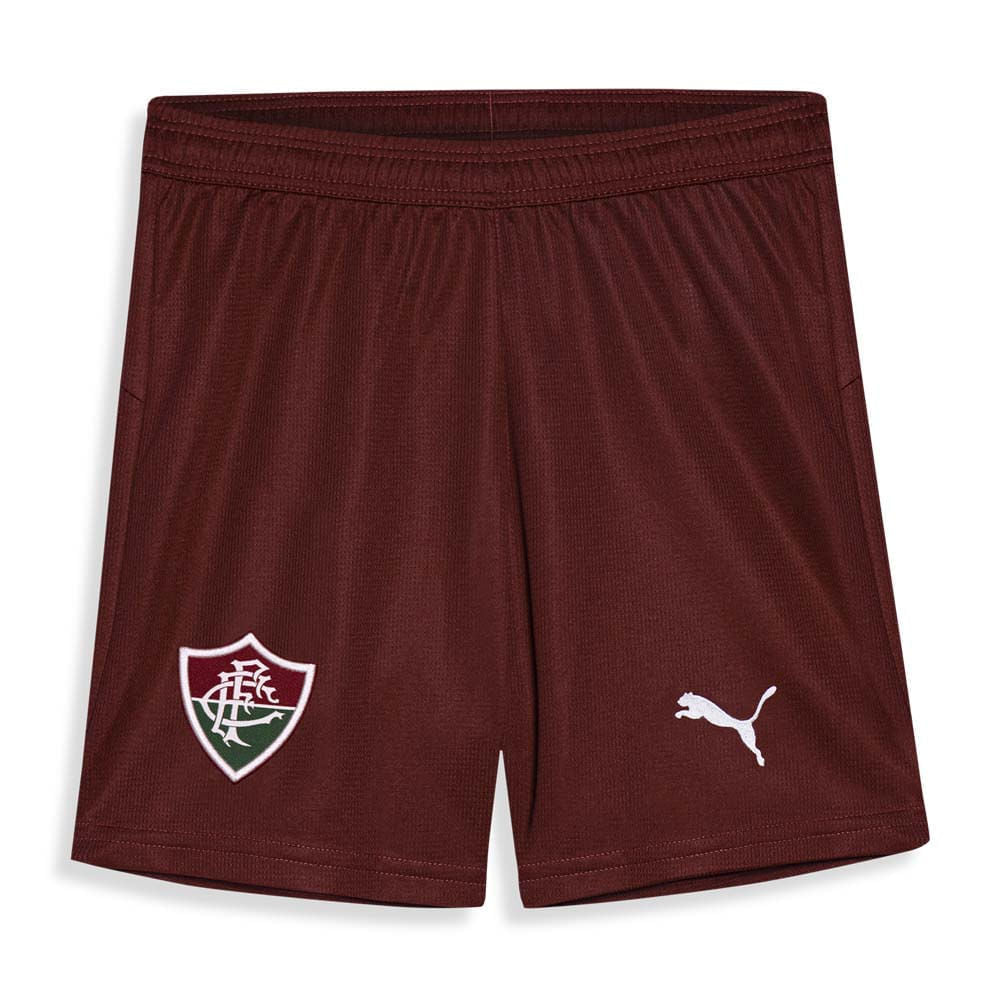Puma Short Fluminense Juv Away OF2 2026 Juvenil Unissex Dark Crimson